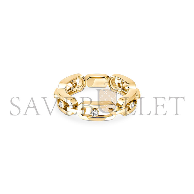 Mes1kaa move link ring yellow gold d1am0nd ring 12078-yg